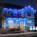 Nielfoi 66ft Icicle Lights 640 LED Blue White Outdoor Indoor Twinkle Curtain by Deal US