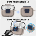 Nimuw Secure Lock Airpods Pro 1st/2nd Gen Case Soft TPU Clear Grey by Deal US