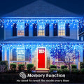 Nielfoi 66ft Icicle Lights 640 LED Blue White Outdoor Indoor Twinkle Curtain by Deal US