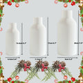 Brighomrom Christmas Ceramic Vases Set of 3 White Ribbed Pineflower Rings by Deal US