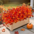 INXUGAO Artificial Mums Fall Flowers UV Resistant 9.7x9.7x13.7in B-red by Deal US