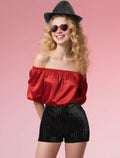 PJPSAA Halloween Singer Costume 3pc Wig Hat Shorts Blonde XL by Deal US