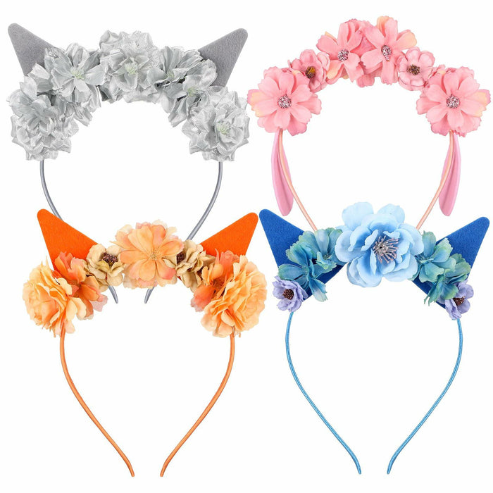 WinnerWhy 4 Pcs Blue Dog Ears Headbands Halloween Cosplay Accessories by Deal US