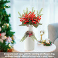 Brighomrom Christmas Ceramic Vases Set of 3 White Ribbed Pineflower Rings by Deal US