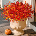 INXUGAO Artificial Mums Fall Flowers UV Resistant 9.7x9.7x13.7in B-red by Deal US