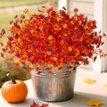 INXUGAO Artificial Mums Fall Flowers UV Resistant 9.7x9.7x13.7in B-red by Deal US