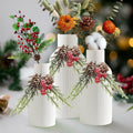 Brighomrom Christmas Ceramic Vases Set of 3 White Ribbed Pineflower Rings by Deal US