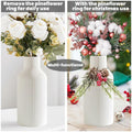 Brighomrom Christmas Ceramic Vases Set of 3 White Ribbed Pineflower Rings by Deal US