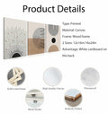 MANPPOP Mid Century Modern Canvas Wall Art Set 3 Black Beige 12x16 Inch by Deal US