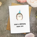 MAGJUCHE Hedgehog Funny Birthday Greeting Card Brown Cute by Deal US