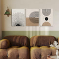 MANPPOP Mid Century Modern Canvas Wall Art Set 3 Black Beige 12x16 Inch by Deal US