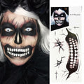 LEOARS Fake Zombie Face Tattoos Dia De Los Muertos Halloween Temporary Black by Deal US