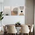 MANPPOP Mid Century Modern Canvas Wall Art Set 3 Black Beige 12x16 Inch by Deal US