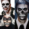 LEOARS Fake Zombie Face Tattoos Dia De Los Muertos Halloween Temporary Black by Deal US