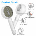 ALAFLY 4-in-1 Cat Steam Brush Grooming Comb Shedding Massage Gray by Deal US