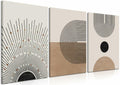 MANPPOP Mid Century Modern Canvas Wall Art Set 3 Black Beige 12x16 Inch by Deal US
