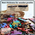 MAKUARI Wooden Puzzle 200 Pieces Rainbow Feathers Colorful Jigsaw Game by Deal US