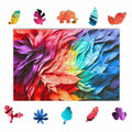 MAKUARI Wooden Puzzle 200 Pieces Rainbow Feathers Colorful Jigsaw Game by Deal US