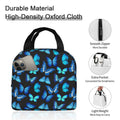COWDIY Insulated Lunch Bag Black Blue Butterfly Print Waterproof Tote 5.3L by Deal US