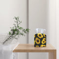TESIQIMT PU Leather Sunflower Tissue Box Cover 5x5x5in by Deal US