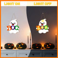 tineit BOO Halloween Ghost Door Decor Lighted Hanging Sign 12x13 White by Deal US
