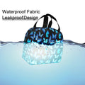 COWDIY Insulated Lunch Bag Black Blue Butterfly Print Waterproof Tote 5.3L by Deal US