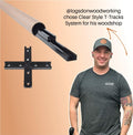 CLEAR STYLE T Tracks Woodworking Double-Cut Universal Intersection Kit 3" Black by Deal US