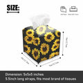 TESIQIMT PU Leather Sunflower Tissue Box Cover 5x5x5in by Deal US
