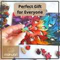 MAKUARI Wooden Puzzle 200 Pieces Rainbow Feathers Colorful Jigsaw Game by Deal US