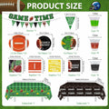 Yavxzvbw Football Party Plates Tablecloth Decor Supplies Green Birthday by Deal US