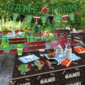 Yavxzvbw Football Party Plates Tablecloth Decor Supplies Green Birthday by Deal US