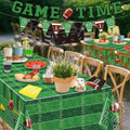 Yavxzvbw Football Party Plates Tablecloth Decor Supplies Green Birthday by Deal US
