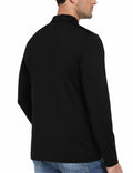 MoFiz Men's Long Sleeve Polo Shirt Quarter Zipper Quick Dry Black Size S by Deal US