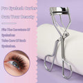 BLISSOTOPIA 2-in-1 Eyelash Curler and Tweezer Set Silver Travel Friendly by Deal US