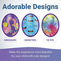 Kids Vomit Bags 20 Pack Disposable Leak Proof Self Sealing Dinosaur Print by Deal US