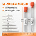 VONEEDL Large Eye Sharp Sewing Needles 6 Sizes 60 PCS Easy Thread by Deal US