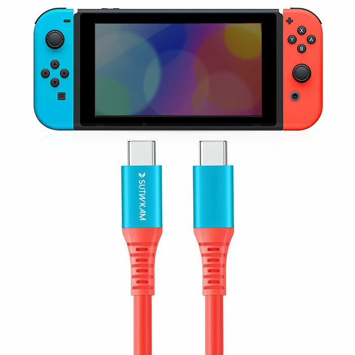 SUTWKAM 100W 20Gbps Switch Charger Cable 3-in-1 Orange by Deal US