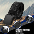 Sworew Men’s Tactical Nylon Belt Adjustable Web Non-Metal Buckle Black 54in by Deal US