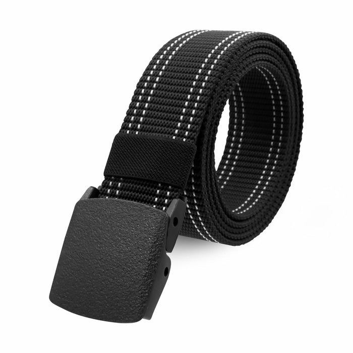 Sworew Men’s Tactical Nylon Belt Adjustable Web Non-Metal Buckle Black 54in by Deal US