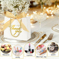 Xylitic Thank You Gift Bags White Gold Ribbon Small 5.5x2.4x4.7 Inch 24 Pack by Deal US