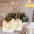 Xylitic Thank You Gift Bags White Gold Ribbon Small 5.5x2.4x4.7 Inch 24 Pack by Deal US