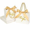 Xylitic Thank You Gift Bags White Gold Ribbon Small 5.5x2.4x4.7 Inch 24 Pack by Deal US