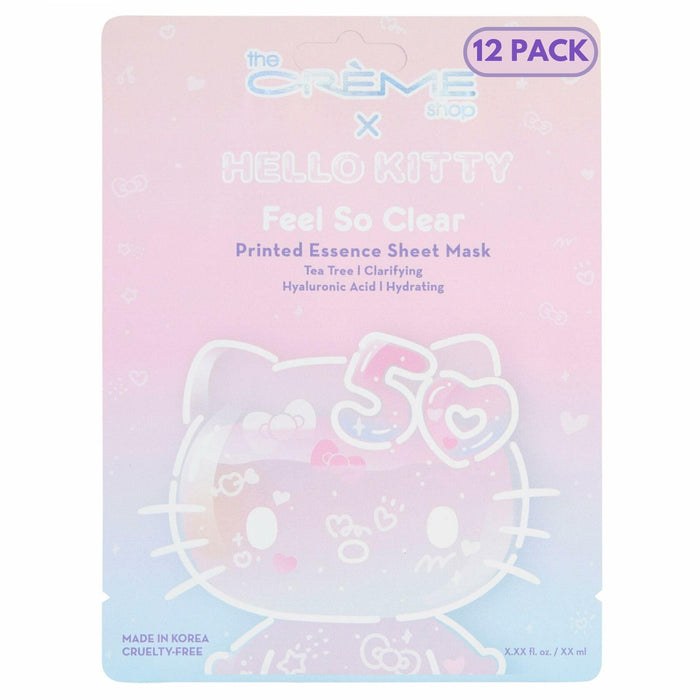 The Crème Shop Hello Kitty Feel So Clear Essence Sheet Mask Tea Tree 12ct by Deal US
