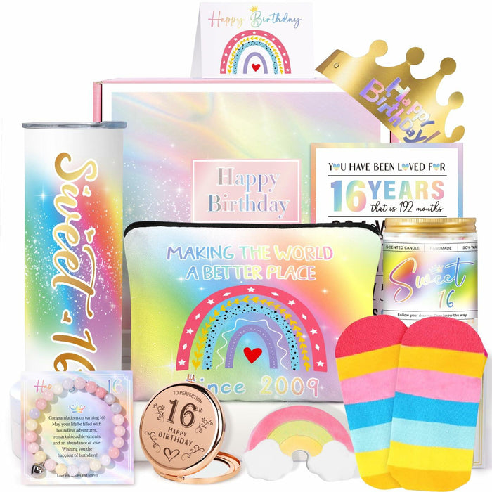 Frerdui Sweet 16 Gifts for Girls Rainbow 11 PCS Stainless Steel Set by Deal US