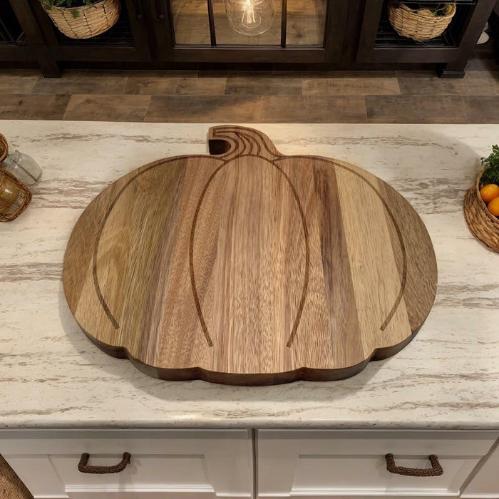 FASTYJK Halloween Pumpkin Wooden Cutting Board with Handle 14.96x11.81in by Deal US