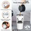 Fenmshairy Boston Terrier Stainless Steel Tumbler 20oz Travel Mug Lid by Deal US