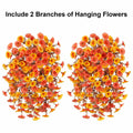 Ivydale 2 PCS Artificial Fall Hanging Flowers Silk Faux Petunias Orange+Yellow by Deal US