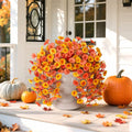 Ivydale 2 PCS Artificial Fall Hanging Flowers Silk Faux Petunias Orange+Yellow by Deal US