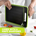 AOWBCGD Cutting Board Double Sided 2 Pcs Large+Small Khaki Stainless Steel by Deal US