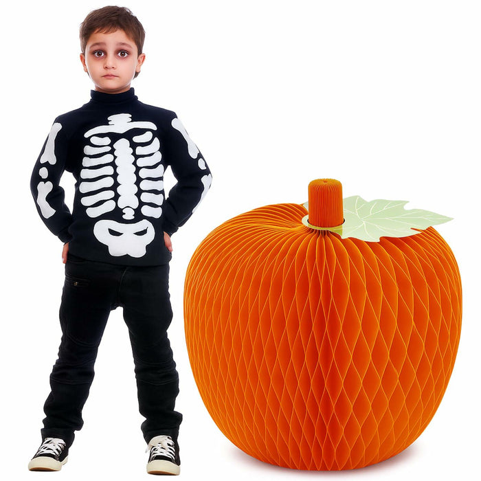 Weekgrat 20'' Giant Honeycomb Pumpkin Decoration Orange Reusable Fall Decor by Deal US